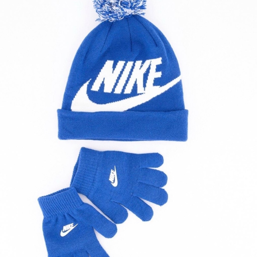 Nike, Kids Royal Blue Hat and Gloves Set